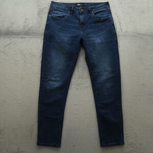 Barbell Apparel Jeans Mens 36x34 Blue Straight Athletic Fit Stretch Dark Wash